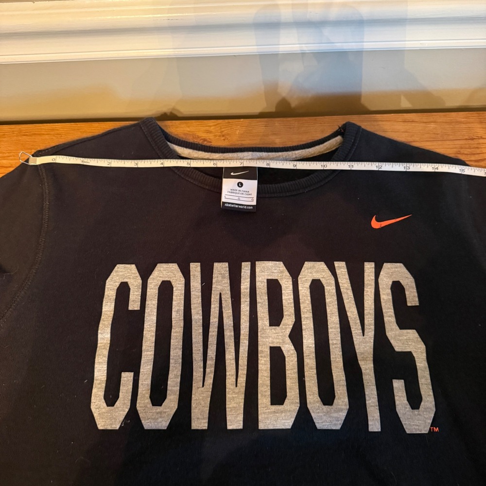 Nike Oklahoma State Cowboys Black Long Sleeve Crewneck Sweatshirt Womens Size L - Picture 4 of 4